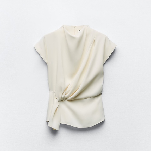 ZARA Ruched Waist Blouse - Picture 1 of 5